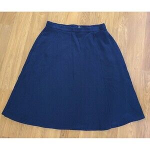 Dana Buchman Size 12 Textured Rayon Blue Faux Wrap A Line Skirt